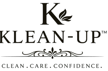 Klean-Up logo with decorative elements on a white background